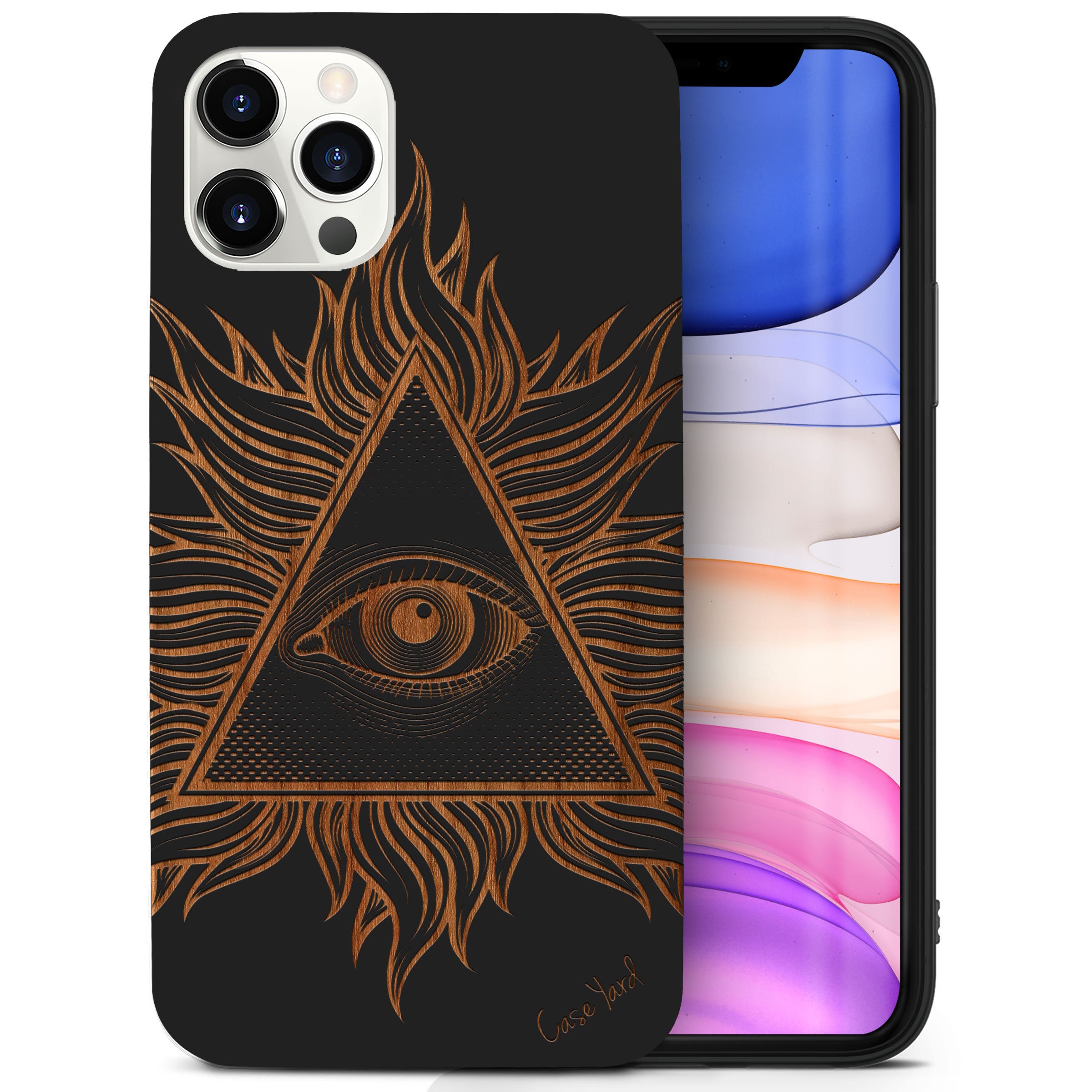 IPhone Wood Case, Illuminate Eye iPhone 15 14 13 12 11 Pro