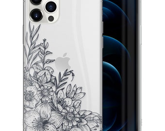 iPhone Clear Case,  iPhone 12 Pro Max mini 11 Pro Max Xsmax Xs Xr X 10 8 Plus Samsung S10 Plus Edge S9 S8 Protective Cover ,Garden Flowers