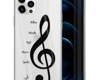 Custodia trasparente per iPhone, note musicali, custodia mini TPU per iPhone 15 14 13 12 11 Plus Pro Max, custodia per Samsung Galaxy S20 S21 S22 Ultra, custodia premium per iPhone