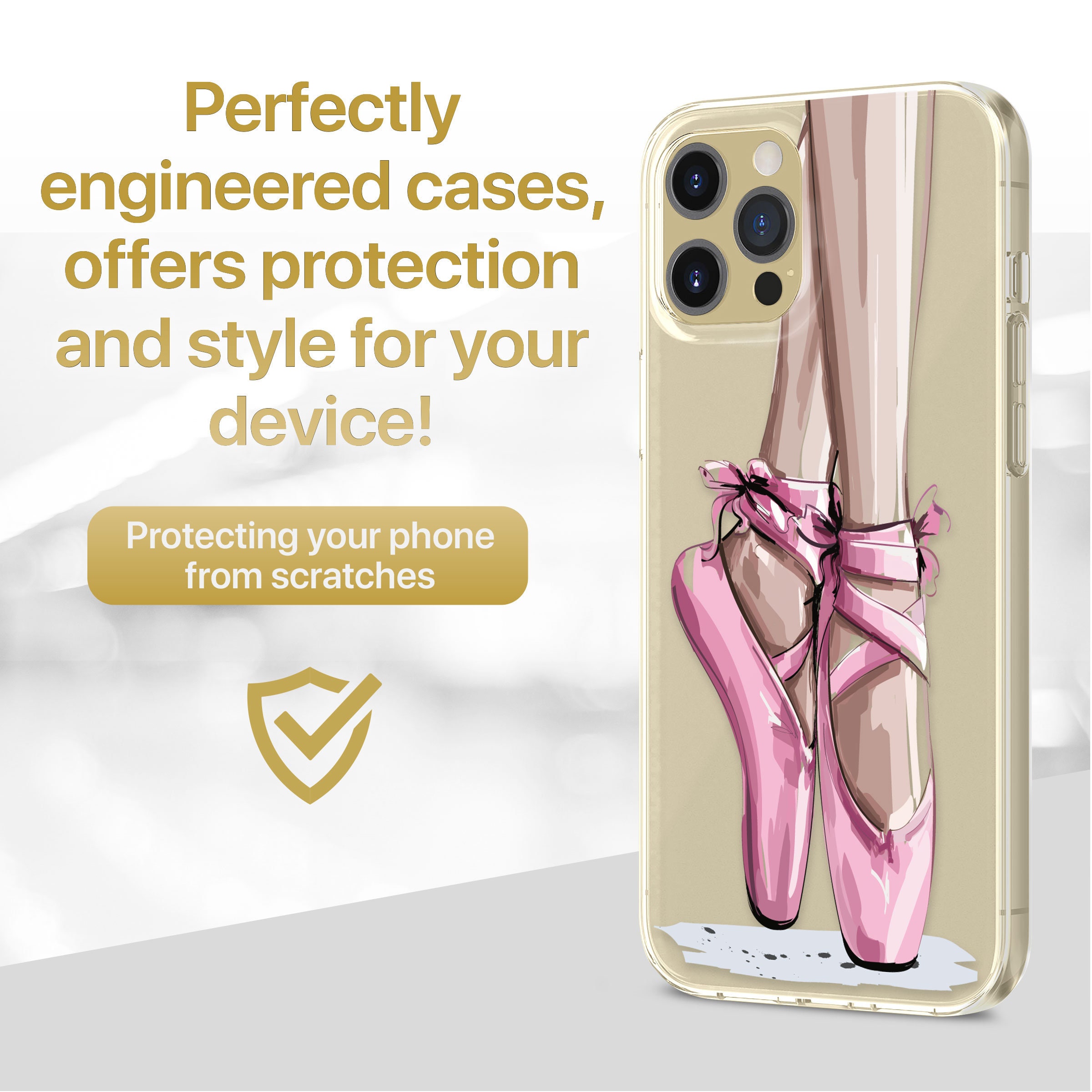 Ballerina:iPhoneケース IPhone Clear Case, Ballerina iPhone 15 14 13 12 11 SE Plus
