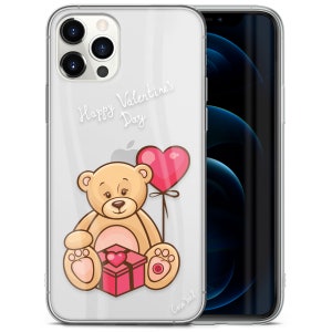 iPhone Clear Case, Happy Valentines Day iPhone 15 14 13 12 11 Plus Pro Max Mini TPU Case, Samsung Galaxy S22 Ultra Case, Premium iPhone Case
