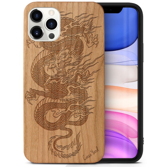 IPhone Wood Case, Chinese Dragon iPhone 16 Pro Max Black Wooden
