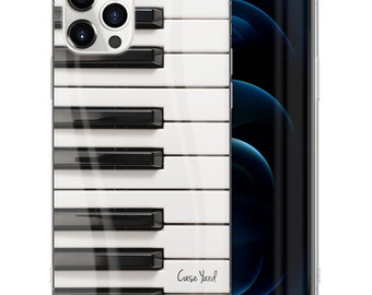 Custodia trasparente per iPhone, tasti del piano, custodia mini TPU per iPhone 15 14 13 12 11 SE Plus Pro Max, custodia per Samsung Galaxy S21 S22 Ultra, custodia premium per iPhone