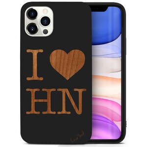 iPhone Wood Case, I Love Honolulu Phone 15 14 13 12 11 Pro Max Plus Case, iPhone X XR XS SE Wood Case, Premium Protective iPhone Wood Casing