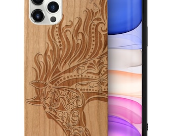 IPhone 木製ケース、インド象 iPhone 16 15 14 13 12 11 Pro Max Plus