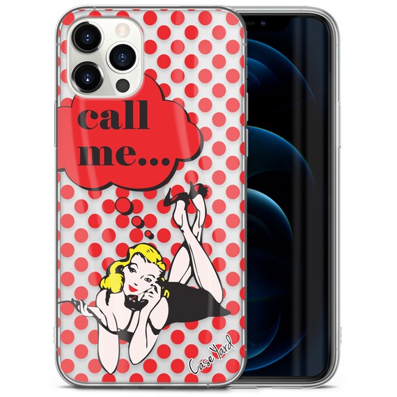 IPhone Clear Case, Retro Call Me iPhone 15 14 13 12 11 SE Plus Pro