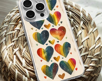 iPhone Clear Case, Pride Month Rainbow iPhone 15 14 13 12 11 Plus Pro Max TPU Case, Samsung Galaxy S21 S22 Ultra Case, Premium iPhone Casing