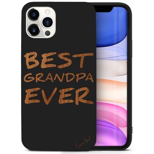 iPhone Wood Case, Best Grandpa Ever iPhone 15 14 13 12 11 Pro Max Plus Case, iPhone X XR XS Wood Case, Premium Protective iPhone Wood Casing