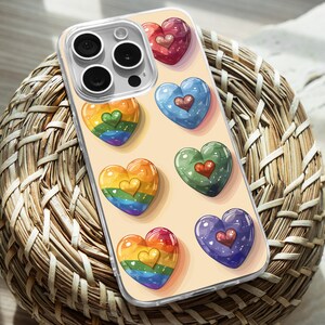 iPhone Clear Case, Pride Month Rainbow iPhone 15 14 13 12 11 Plus Pro Max TPU Case, Samsung Galaxy S21 S22 Ultra Case, Premium iPhone Casing