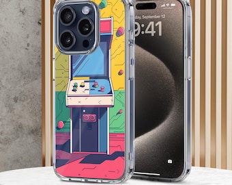 Duidelijk iPhone-hoesje, Arcade Gaming iPhone 15 14 13 12 11 Plus Pro Max TPU-hoesje, Samsung Galaxy S20 S21 S22 Ultra-hoesje, iPhone-hoes gamers