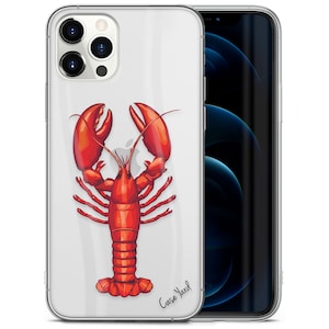 iPhone Clear Case, Lobster iPhone 15 14 13 12 11 SE Plus Pro Max Mini TPU Case, Samsung Galaxy S20 S21 S22 Ultra Case, Premium iPhone Case