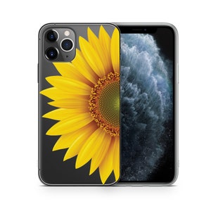 iPhone Clear Case, Half Sunflower iPhone 16 15 14 13 12 11 Plus Pro Max TPU Case, Samsung Galaxy S21 S22 Ultra Case, Premium iPhone Casing