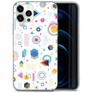 iPhone Clear Case, Geometric iPhone 15 14 13 12 11 Plus Pro Max Mini TPU Case, Samsung Galaxy S20 S21 S22 Ultra Case, Premium iPhone Case