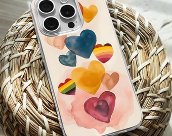 iPhone Clear Case, Pride Month Rainbow iPhone 15 14 13 12 11 Plus Pro Max TPU Case, Samsung Galaxy S21 S22 Ultra Case, Premium iPhone Casing