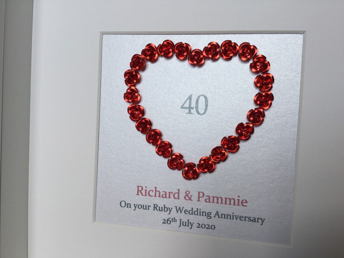 40th Ruby Wedding Anniversary gift Marriage gift Etsy