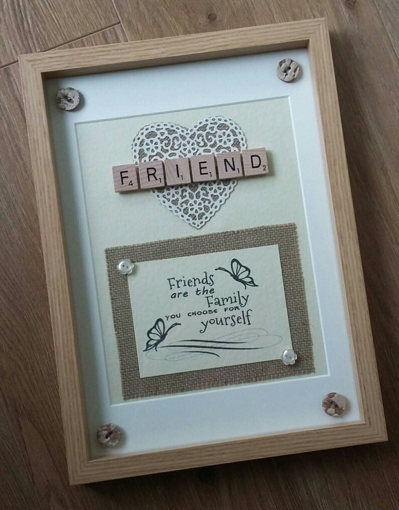 Handmade SCRABBLE ART FRAME Personalised Best Friend Picture Etsy