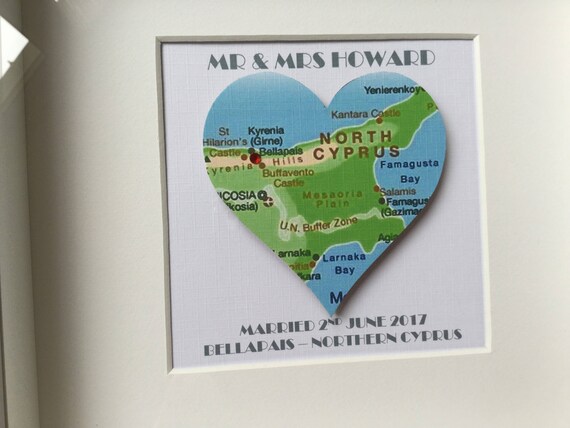 Memory Box Frame Personalised Heart Map Wedding Location Gift Etsy