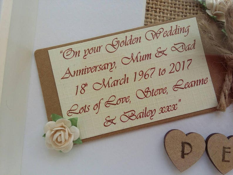 Personalised Wedding Day gift 50th Golden Anniversary Etsy