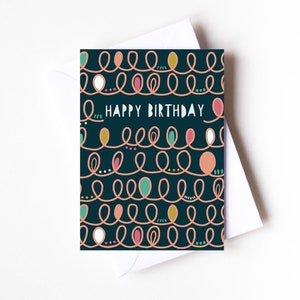 Happy Birthday Card, Hand drawn Squiggles illustration Card, Anna Treliving Card image 3