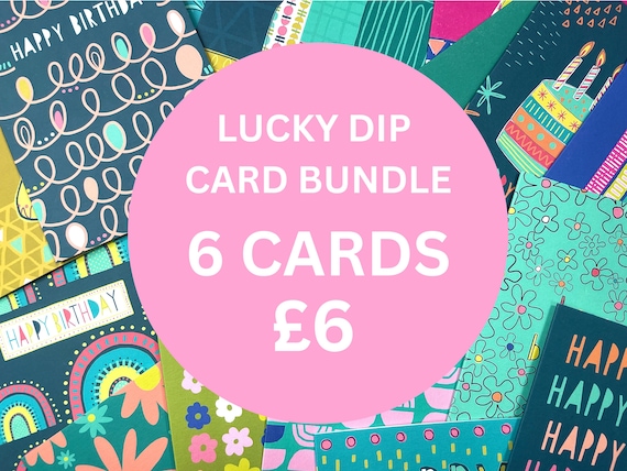 LUCKY DIP, 6 greeting cards, Anna Treliving cards,