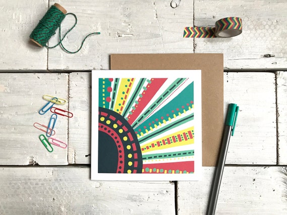 Sunshine Illustration Card, Anna Treliving Card, Art Card