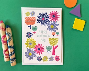 END OF LINE Mother's Day card, Colourful A6 botanical notecard, Super seconds Anna Treliving