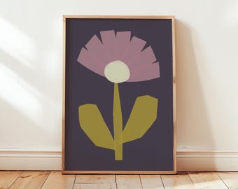 A3 Floral Print, Purple flower, Anna Treliving Design