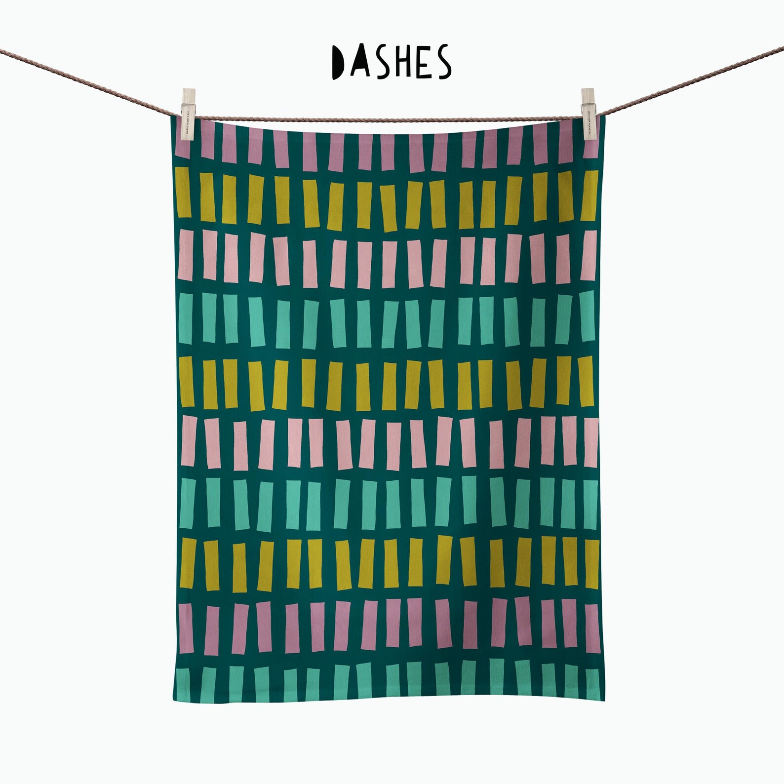 Set of 2 Mix and Match Colourful Tea Towels, Contemporary Patterned ...