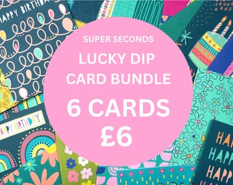 LUCKY DIP, 6 greeting cards, Anna Treliving cards,