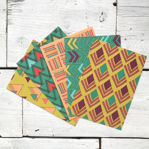 A6 Patterned Postcards/Set of 5/Anna Treliving Postcard