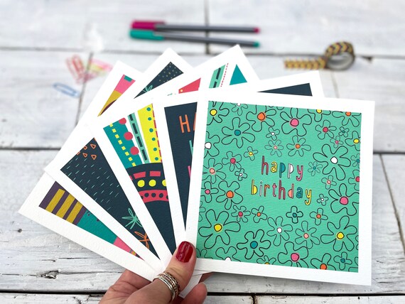 Card Multibuy, Set of 5 colourful cards, Anna Treliving Cards