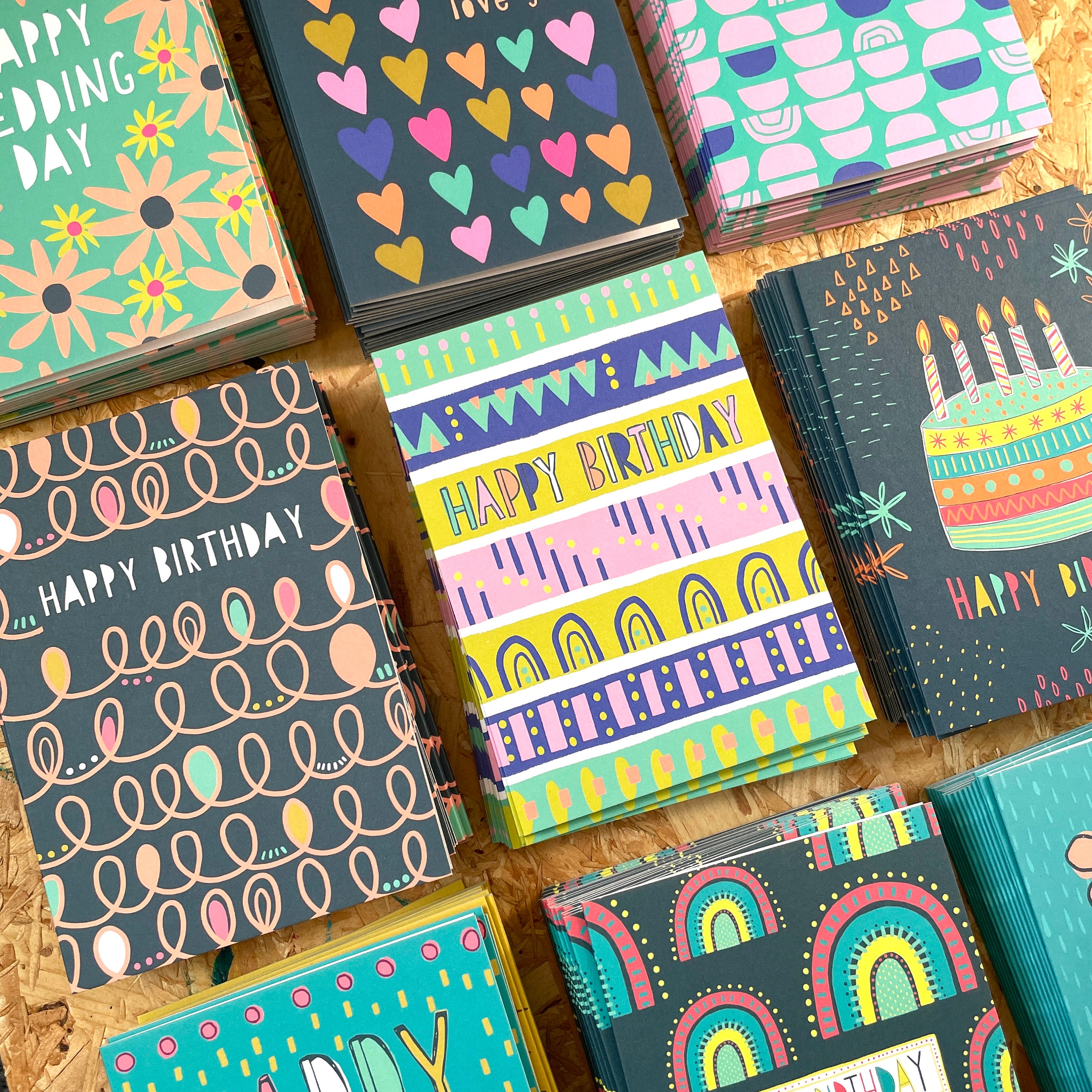 Happy Birthday Card, Hand Drawn Lettering Card, Anna Treliving Card ...