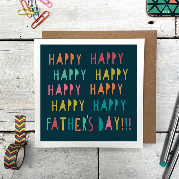 Father's Day Card, Colourful Typography card, Anna Treliving Card