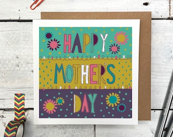 Floral Mother's Day Card, Colourful card for Mum