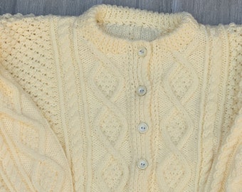 Girls Round Neck Cardigan - Aran (7 - 8 Years)