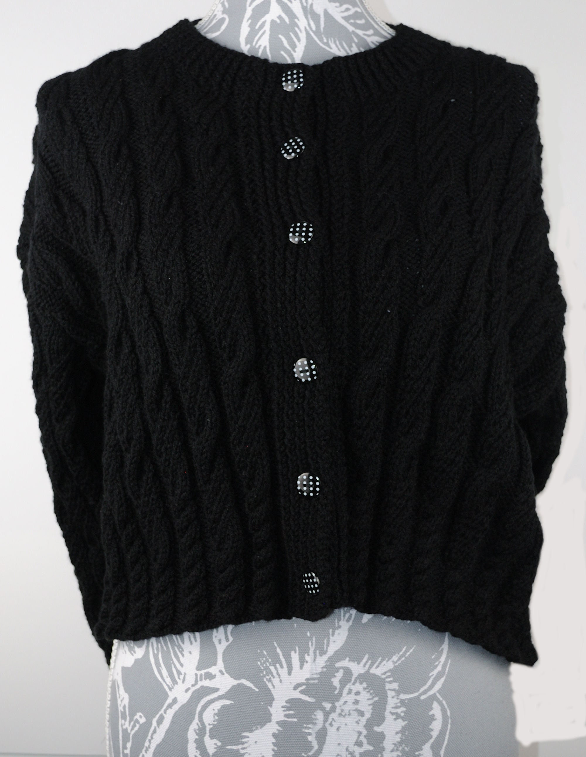 Ladies Short Length Cable Cardigan 