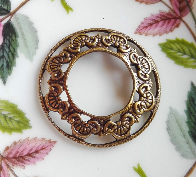 Art Deco setting Art Deco Porthole 2Pcs Floral Art Deco brass porthole 23mm Floral silver porthole Floral setting