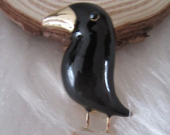 Brooch black raven, birth lover, brooch bird, black raven jewel, brievenbus cadeau, letterbox gift