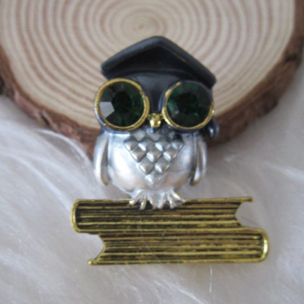 Brooch graduate owl,  gift graduation, jewel book lover, gift for teacher, reading is fun, cadeau afgestudeerd, brievenbus cadeau