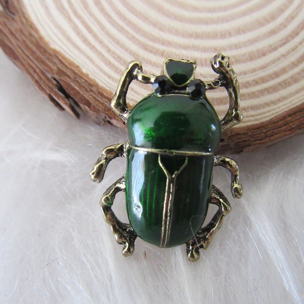 Brooch green beetle, broche beetle, brooch insect, jewel insect, green beetle, gift for nature lovers, brievenbus cadeau, letterbox gift