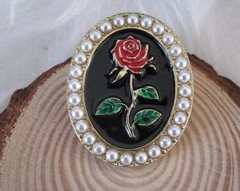 Vintage style cameo brooch, retro brooch, brooch Victorian style, brooch cameo with pearls, letterbox gift, brievenbus cadeau voor haar