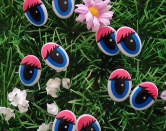 Comic eyes 20x13mm, cartoon safety eyes,Yeux de sécurité de bande dessinée, looney tune eyes,Karikatur Sicherheit Augen, eyes with eyelashes