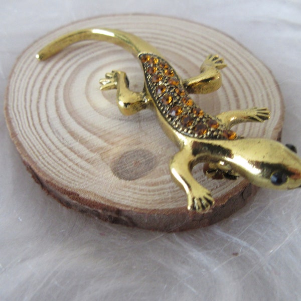 Broche lézard, broche hagedis, broche, lézard strass, animal du désert, été, brievenbus cadeau, cadeau boîte aux lettres