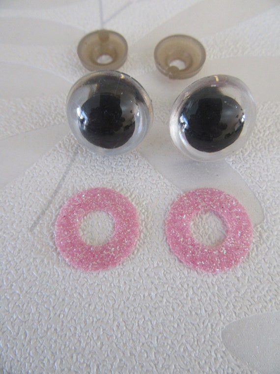 Beanie Boo 20 Mm Pink Colored Eyes, Sparkling Safety Eyes Pink