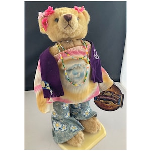 Vintage Brass Button Bear 12&quot; 1960&#39;s Ivy