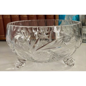 H4xW6.5&quot;xD3.5&quot; • Rossi Czech • Pinwheel Hand Cut Over 24% PbO Lead Crystal Bowl