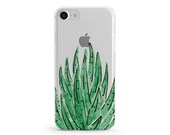 Aloe Vera, Succulent Plant, Clear Soft Phone Case, iPhone 11 Pro, 11 Pro Max, iPhone Xs, Xr, iPhone 7 8 plus, iPhone SE, Samsung