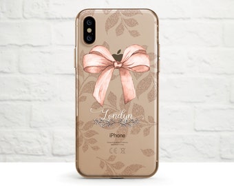 Ribbon and Bow, Customize, Clear Soft Phone Case, iPhone full series, Samsung, iphone 14