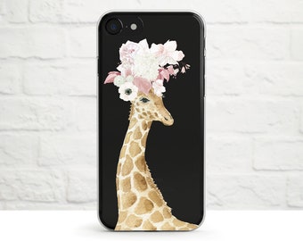 Pretty Giraffe, Clear Soft Phone Case, iPhone 11 Pro, 11 Pro Max, iPhone Xs, Xr, iPhone 8, iPhone 7 plus, iPhone 6, iPhone SE, Samsung