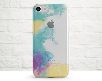 Watercolor wash, Clear Soft Phone Case, iPhone 11 Pro, 11 Pro Max, iPhone Xs, Xr, iPhone 8, iPhone 7 plus, iPhone 6, iPhone SE, Samsung